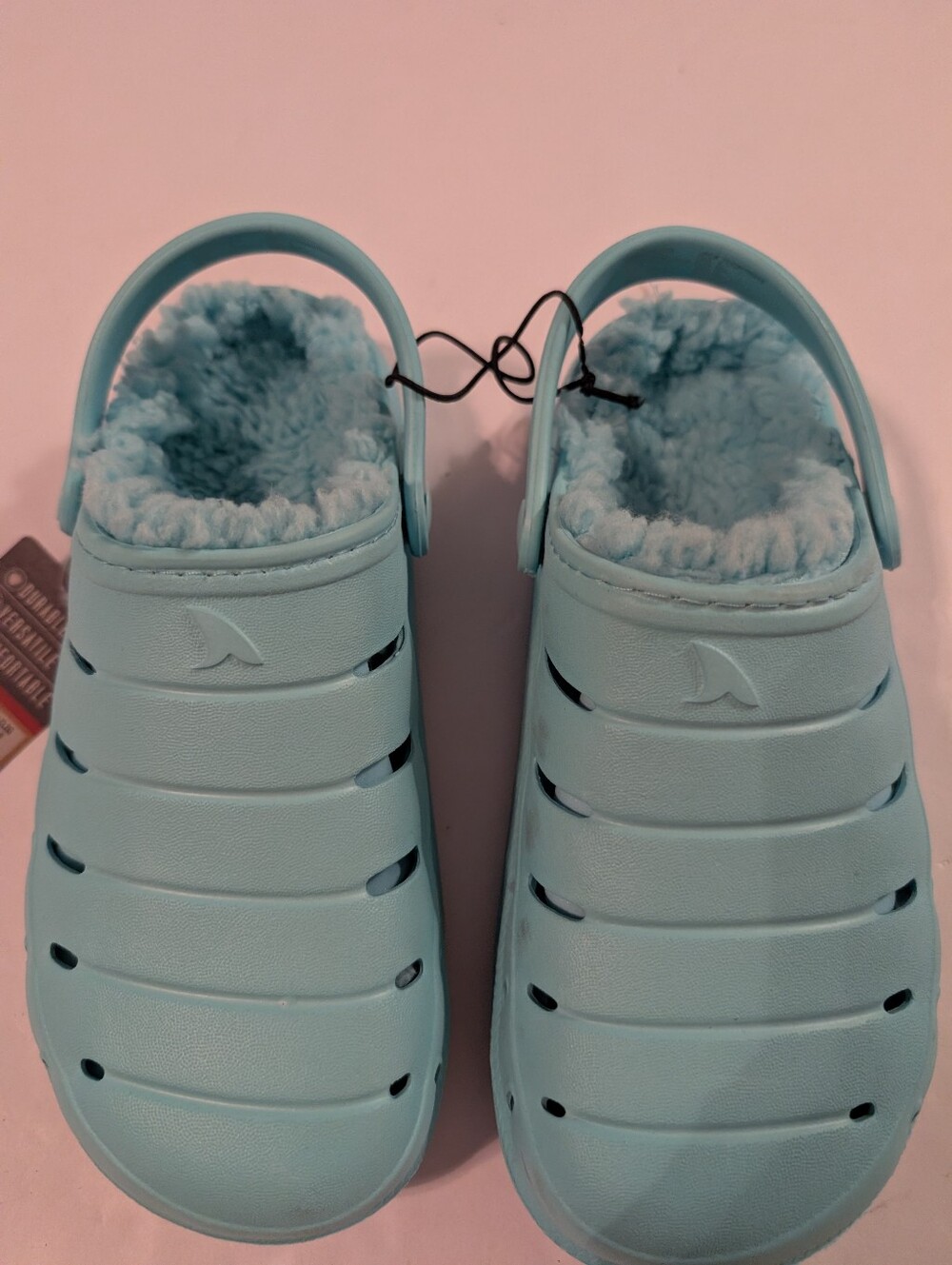 Kids Cozy Slip-On Rugged Shark Clogs Teal Sz 2